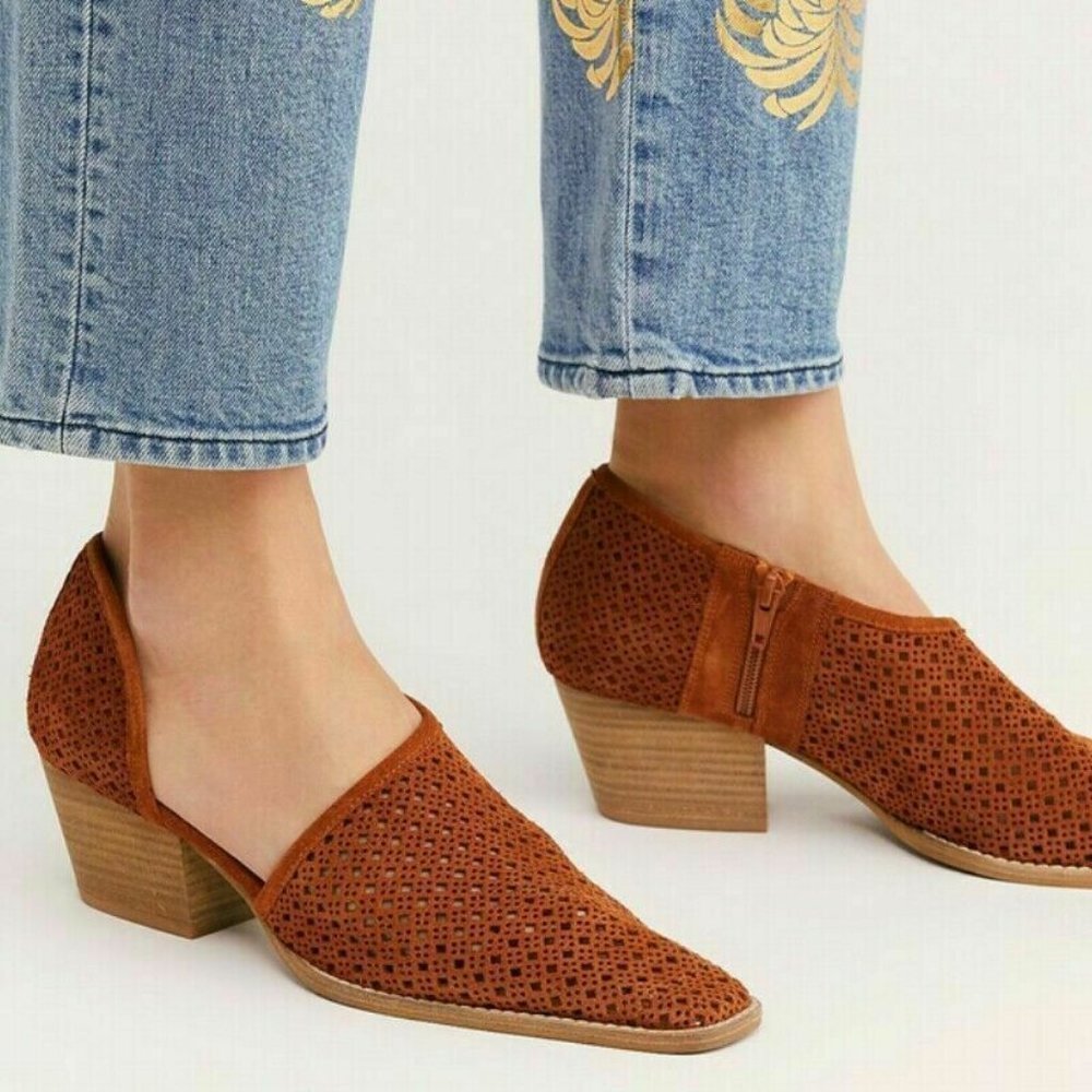 Free People Pandora Suede Square Toe Shoe Boot